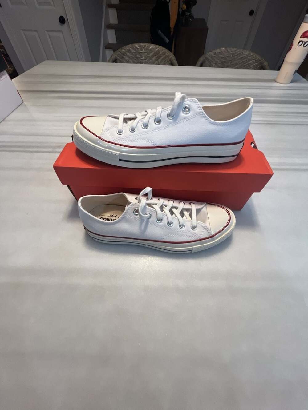 Converse Chuck 70 Ox Low Top Optical White Canvas Sneakers Mens 8 Womens 10